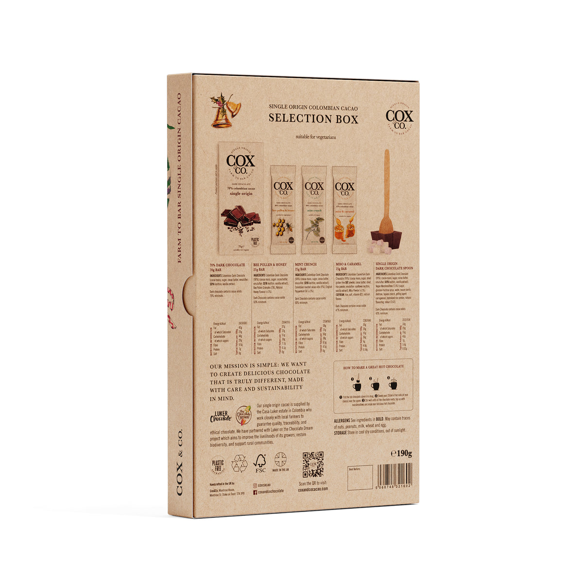 PRE-ORDER Cox&Co Christmas Selection Box 6 x 190g – Cox&Co Cacao